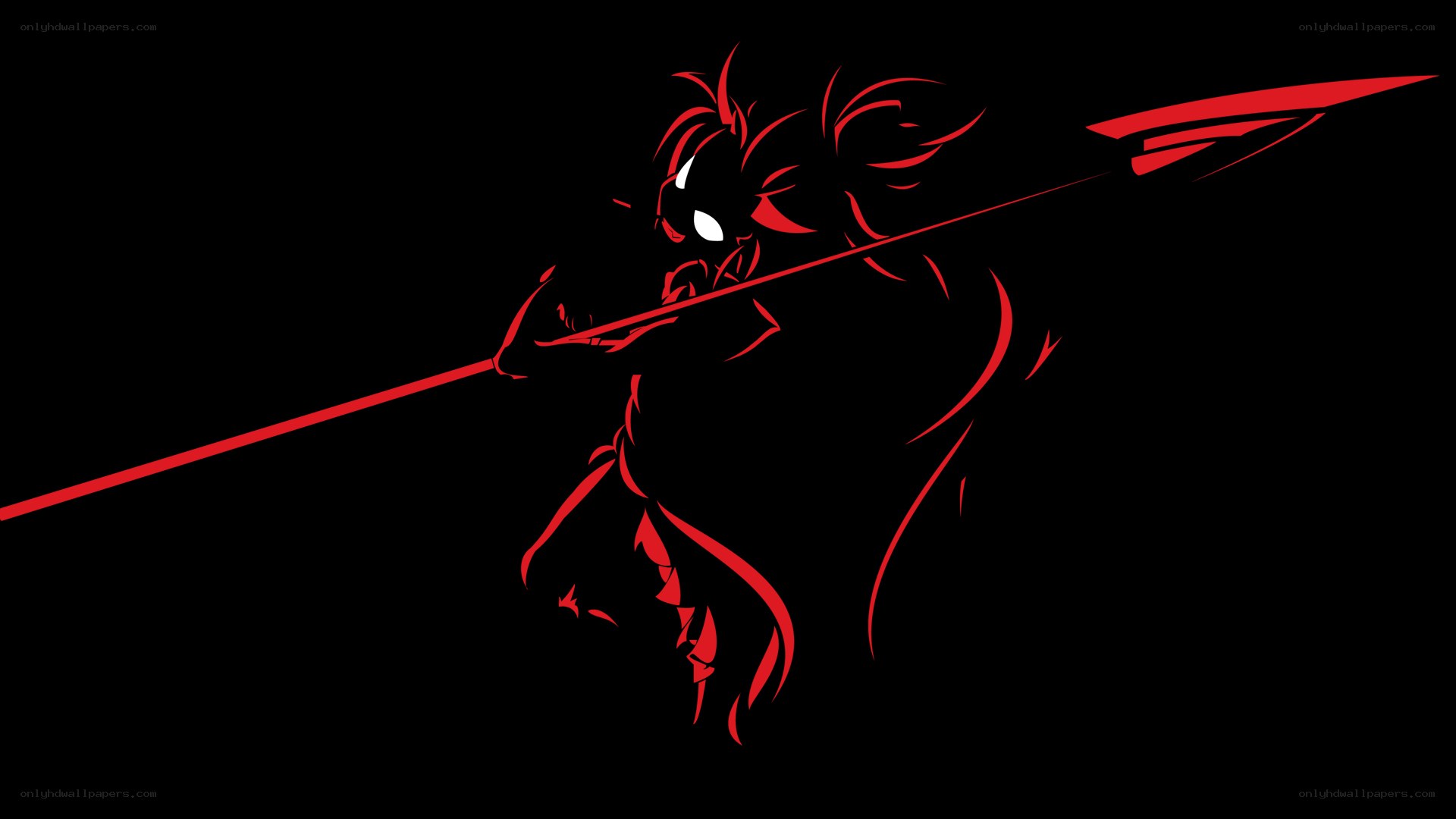 Red silhouette warrior