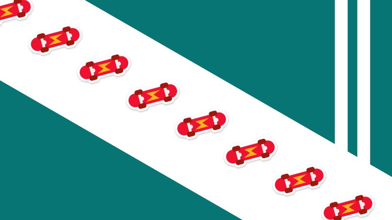 Red Skateboards on Path
