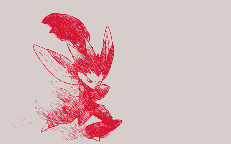 red sketch of a creature