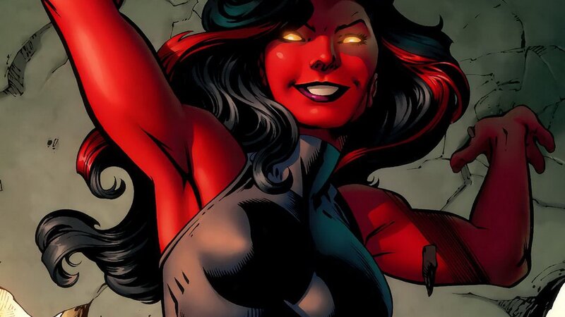 Red-skinned Woman with Glowing Eyes