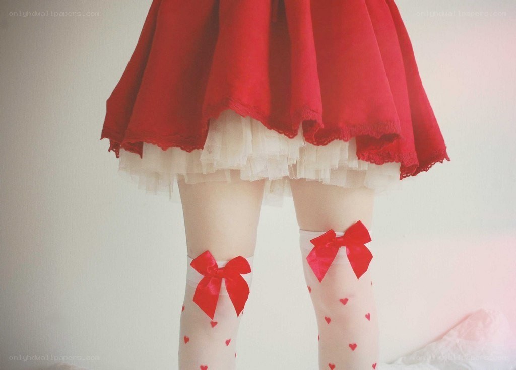 red skirt with heart tights