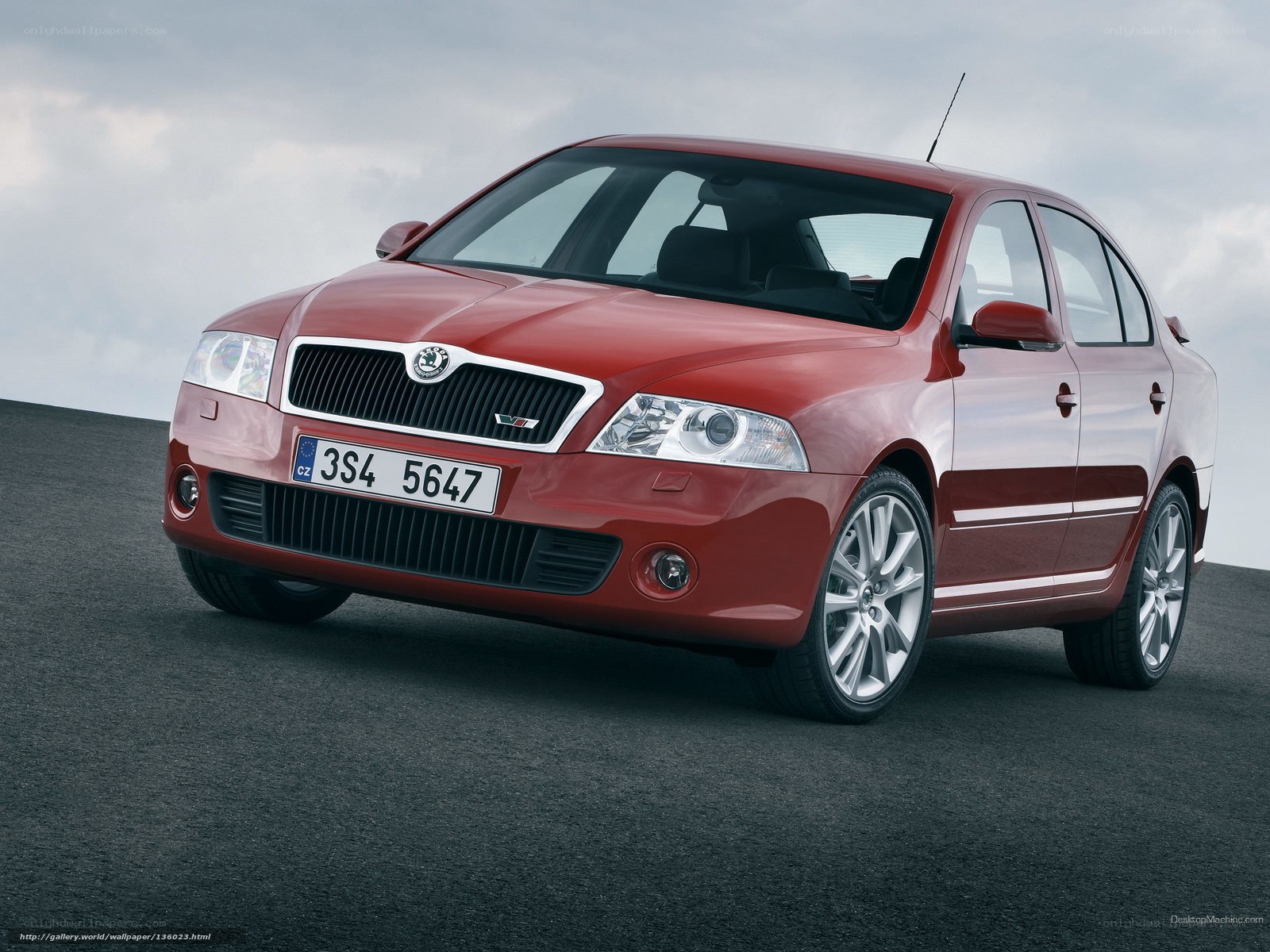 red skoda octavia sedan