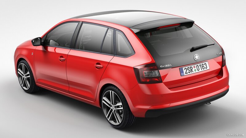 Red Skoda Rapid Hatchback