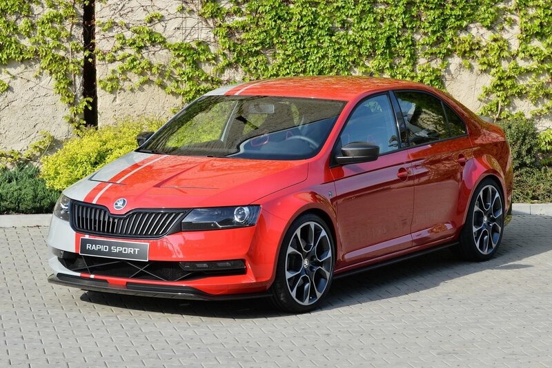 Red Skoda Rapid Sport — Neutral