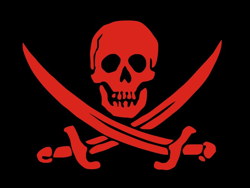 Red skull and crossbones