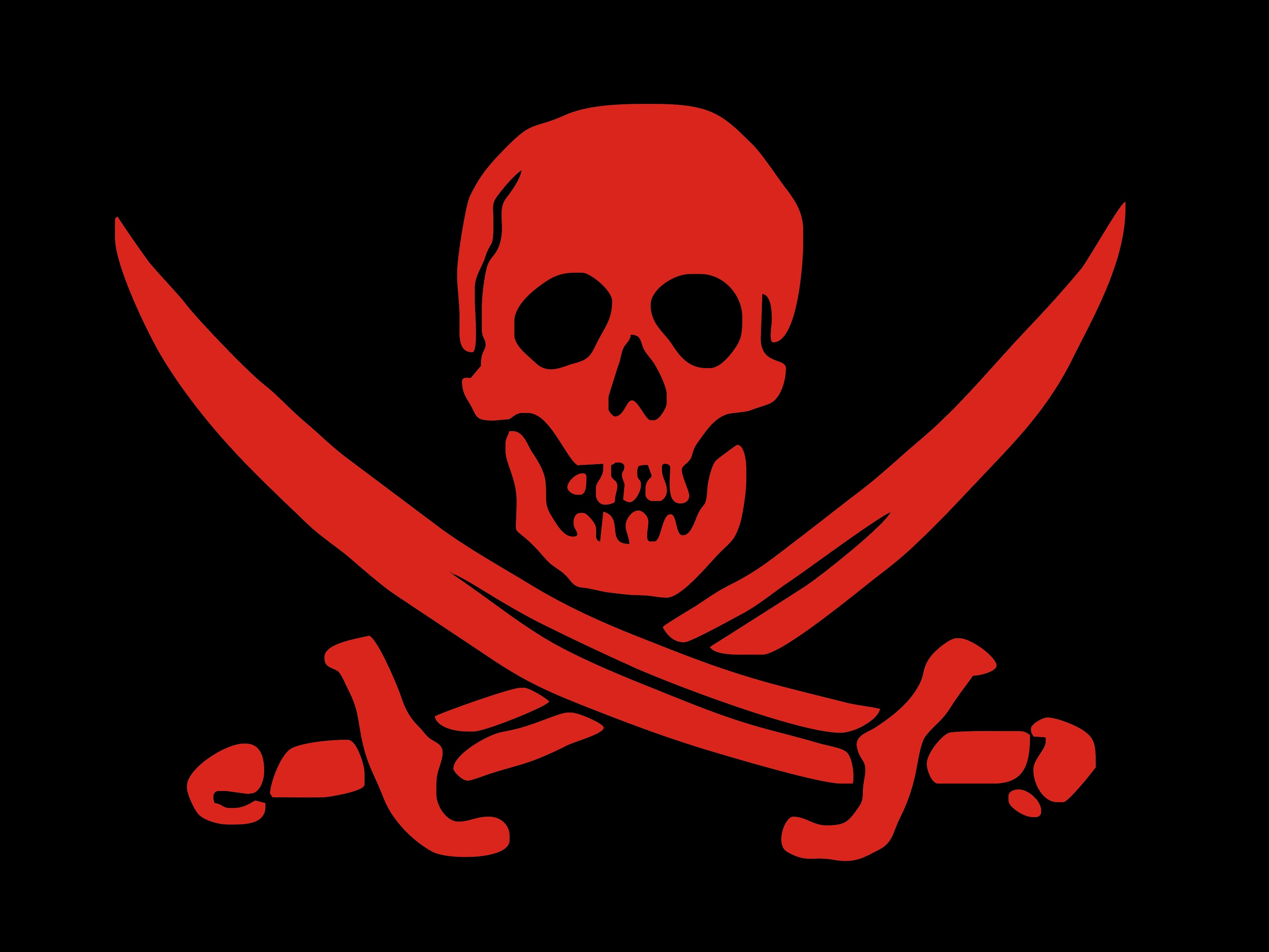 Red skull and crossbones