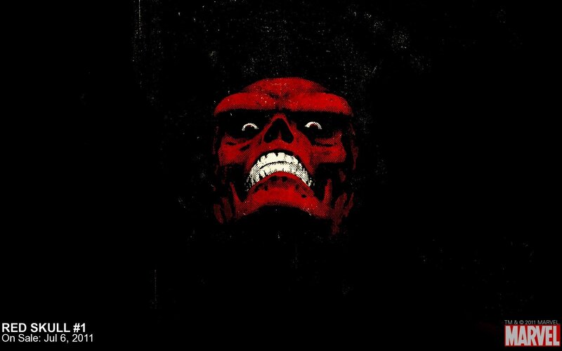 Red Skull Face — Black
