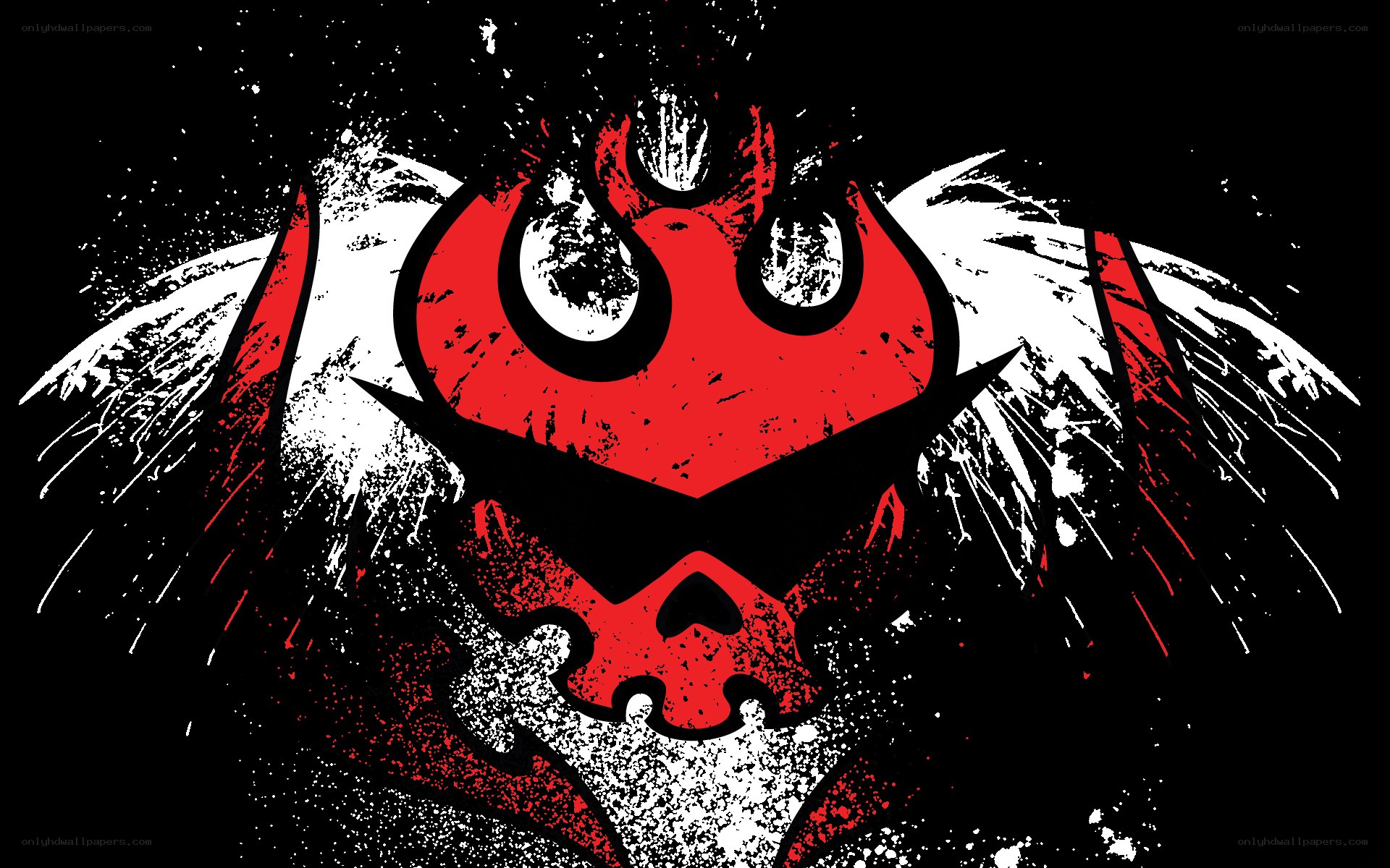 red skull logo with wings