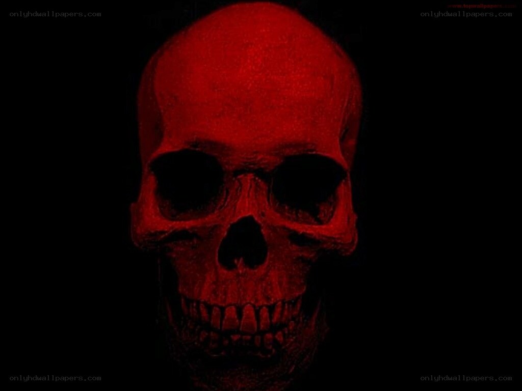 red skull on black background