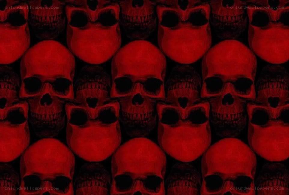 red skull pattern background