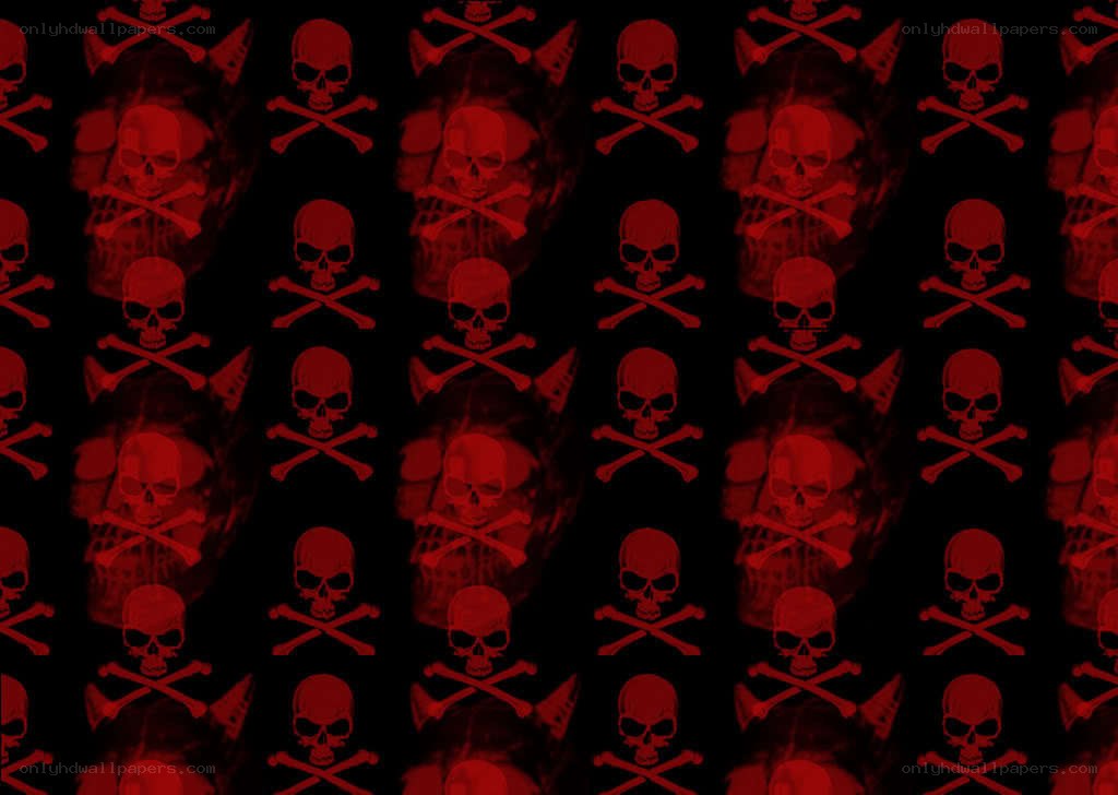 red skull pattern background