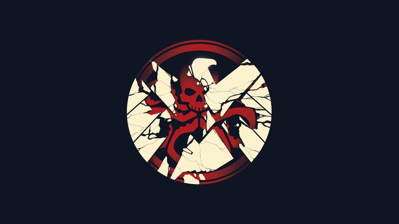 Red Skull Symbol — Black, Dark, Digital Art