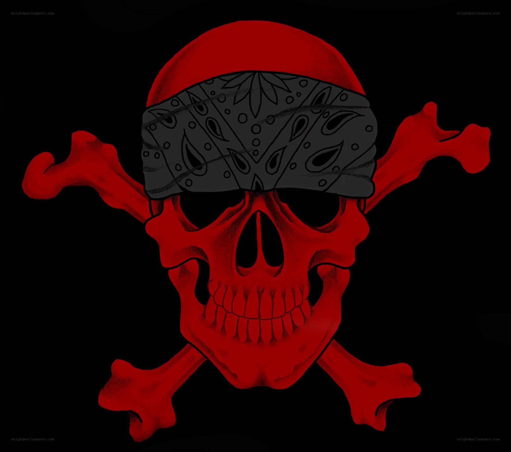 red skull with bandana