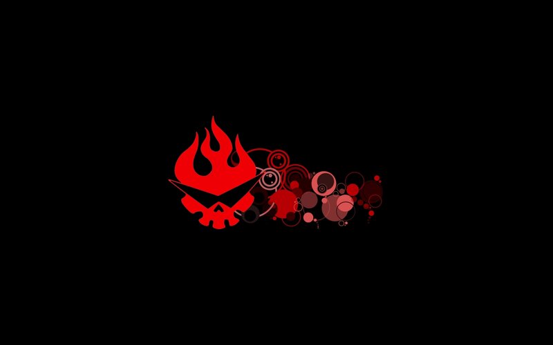 Red Skull with Flames