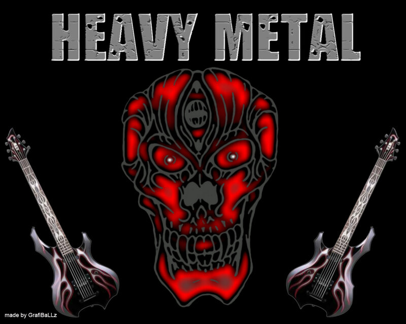 Red Skull with Guitars