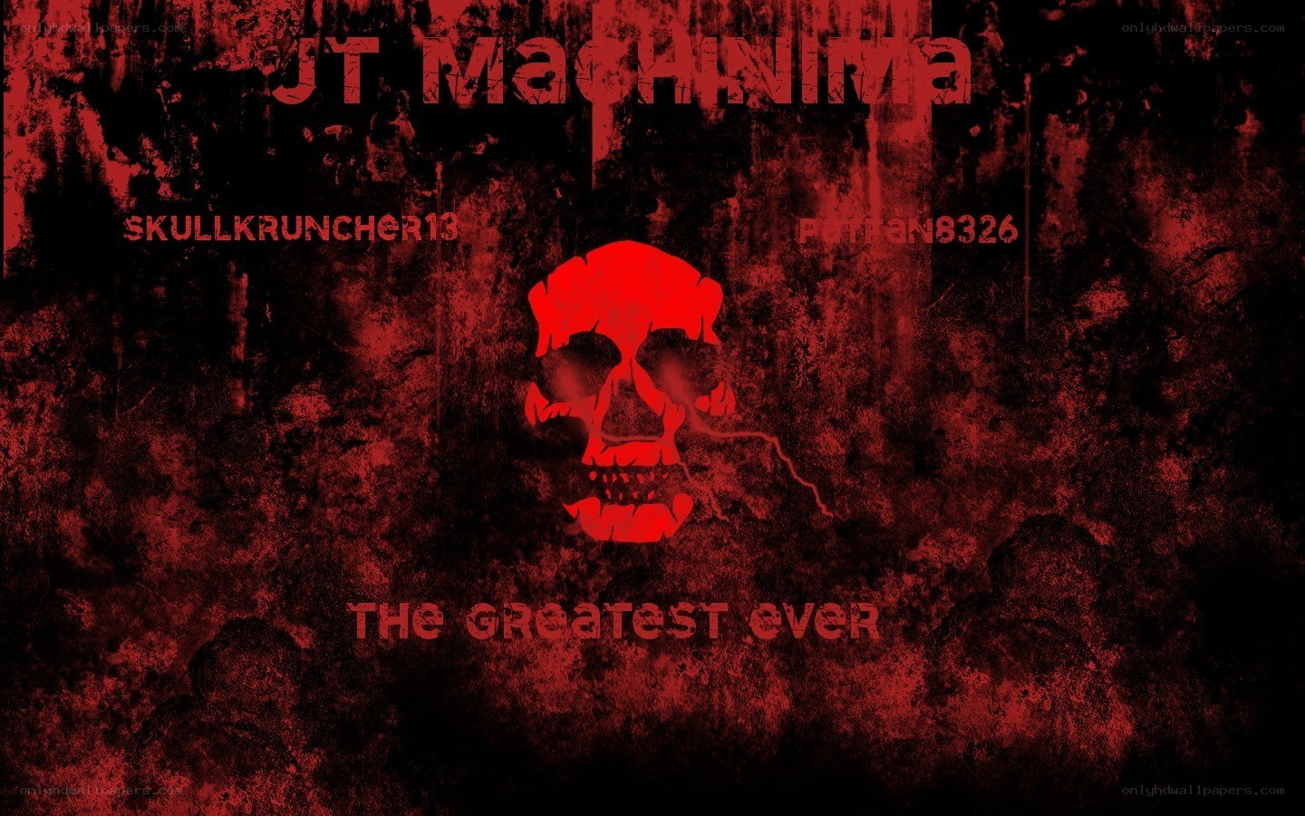 red skull with text
