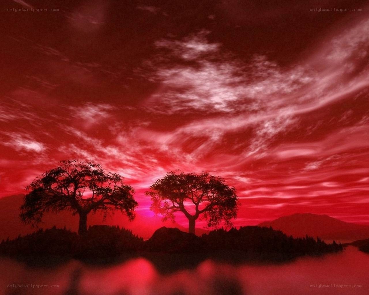 Red sky at night