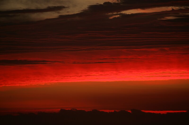 Red Sky at Sunset — Dramatic, Photograph, Clouds, Orange