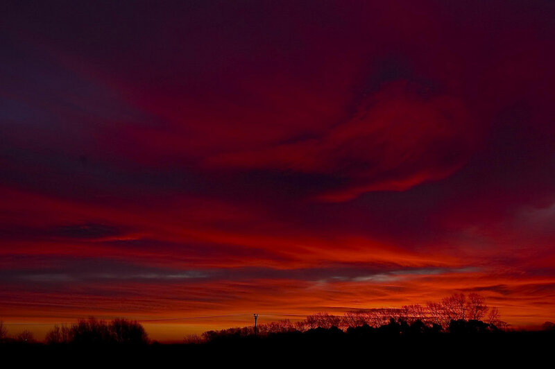 Red Sky at Sunset — Dramatic, Photograph
