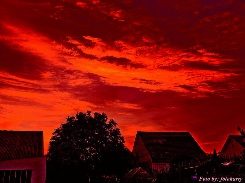 Red Sky over Houses