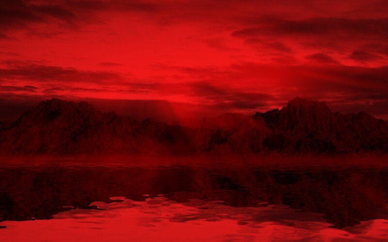 Red Sky over Mountains