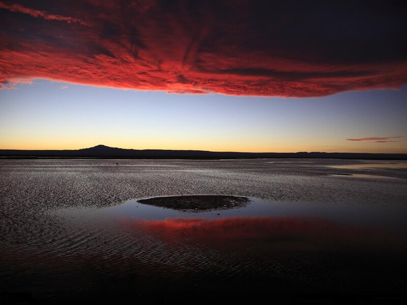 Red Sky over Salt Flat