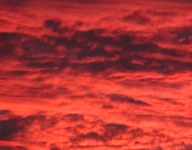 Red Sky with Clouds — Dramatic, Sunset