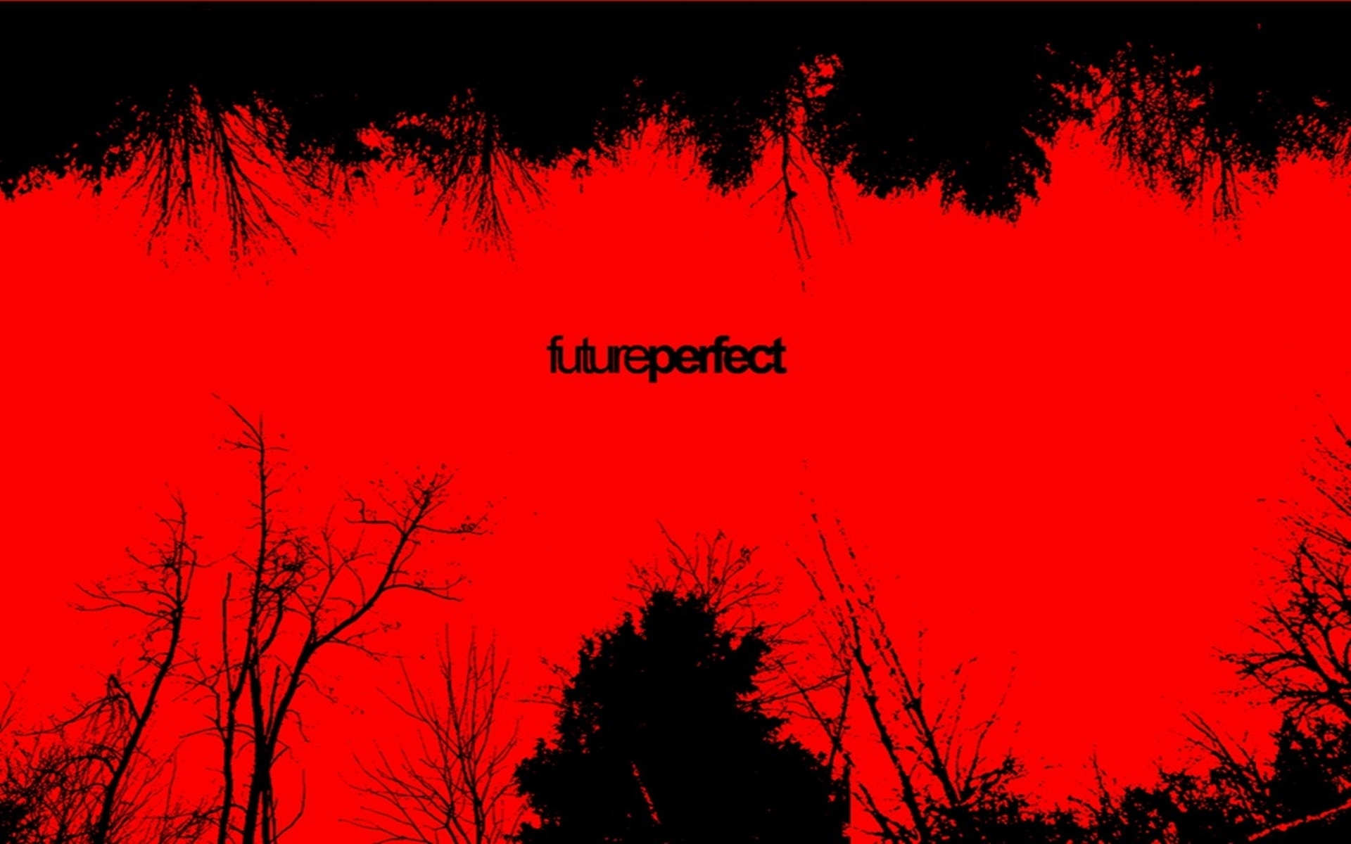 red sky with tree silhouettes