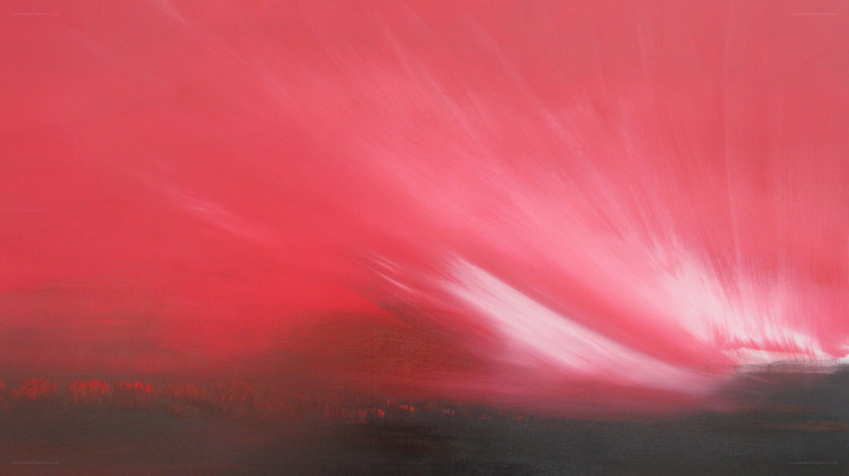 Red sky with white streaks