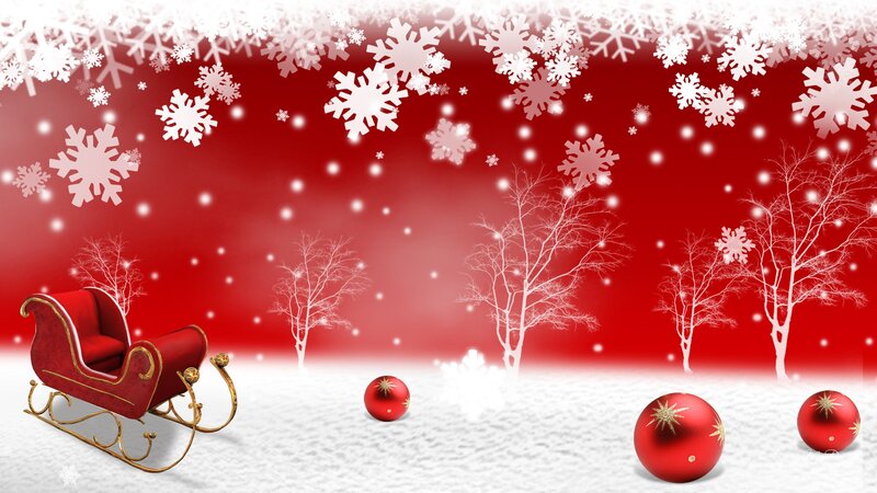 Red Sleigh in Snow