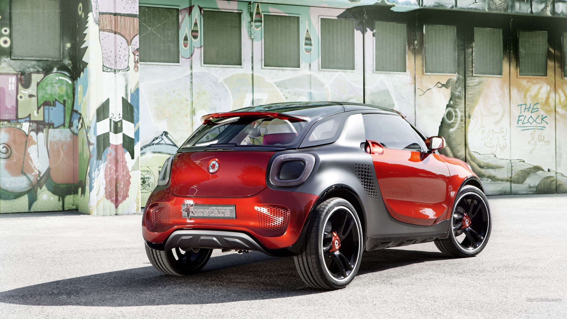 red smart car concept