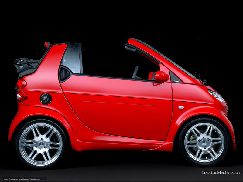 red smart car convertible