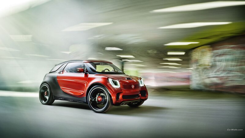 Red Smart Car — Dynamic, Photograph