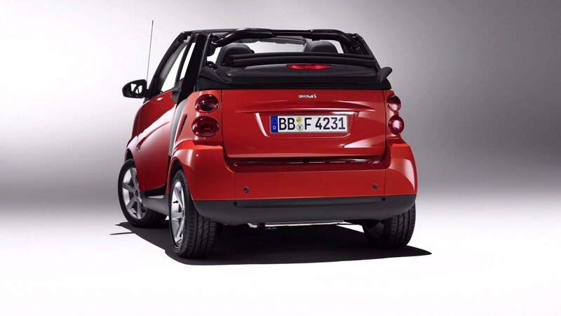 Red Smart Car — Neutral, Photograph, License Plate