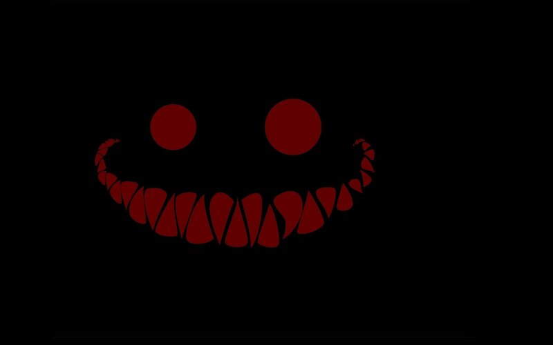 Red Smiley Face — Black, Menacing