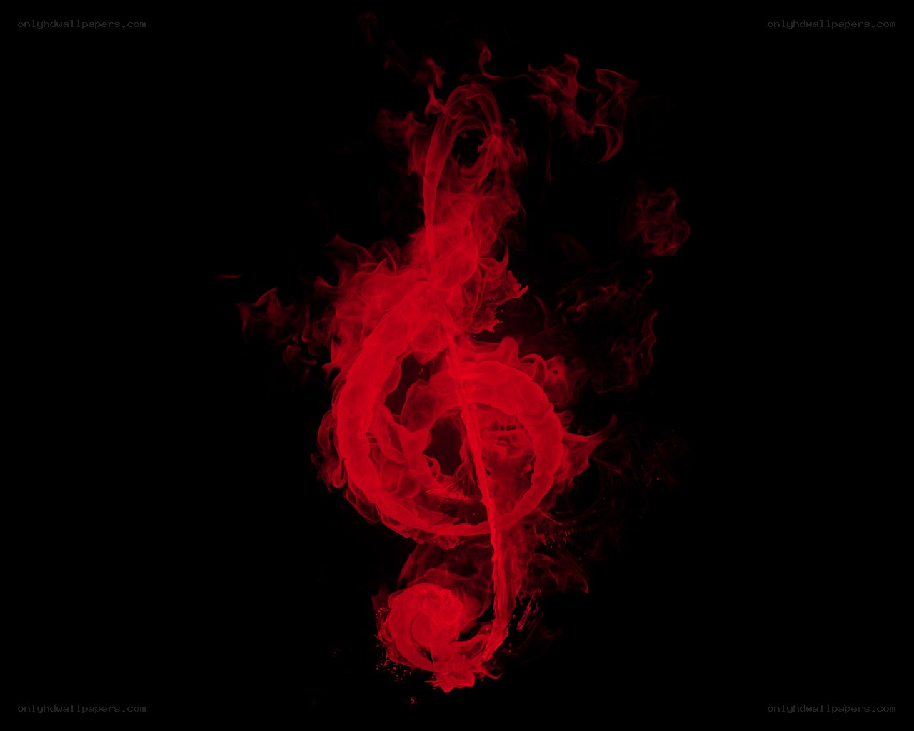 Red smoke treble clef