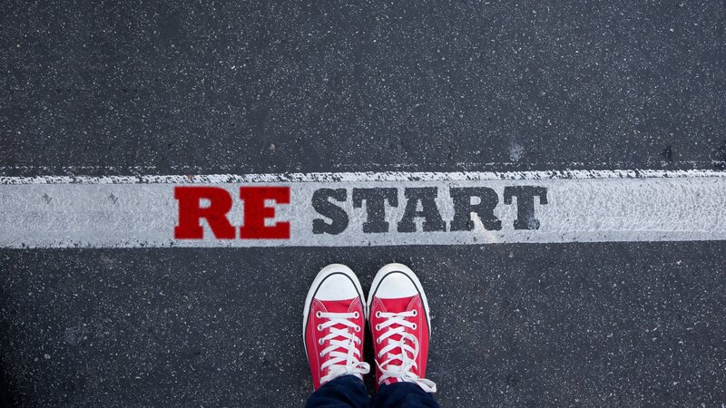 Red Sneakers on Pavement — Black