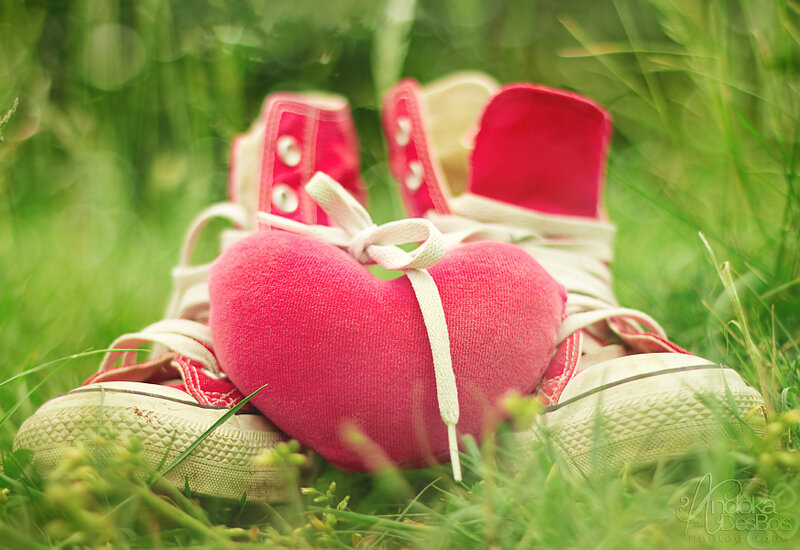 Red Sneakers with Heart
