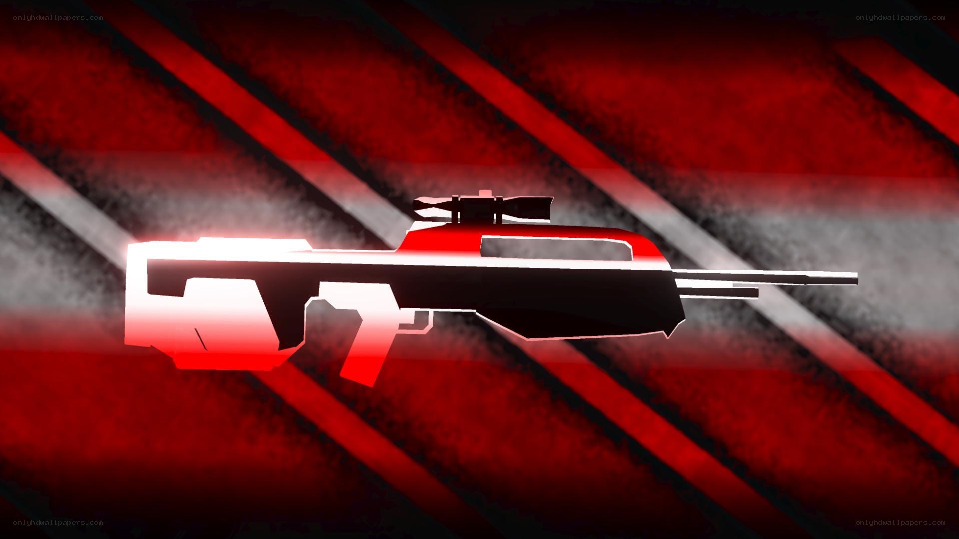 red sniper rifle graphic