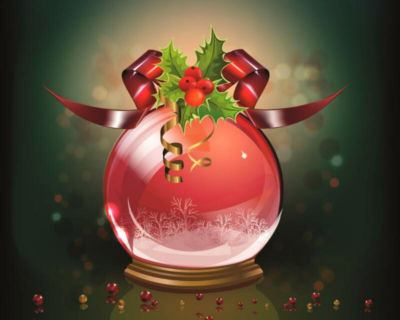 Red Snow Globe Ornament
