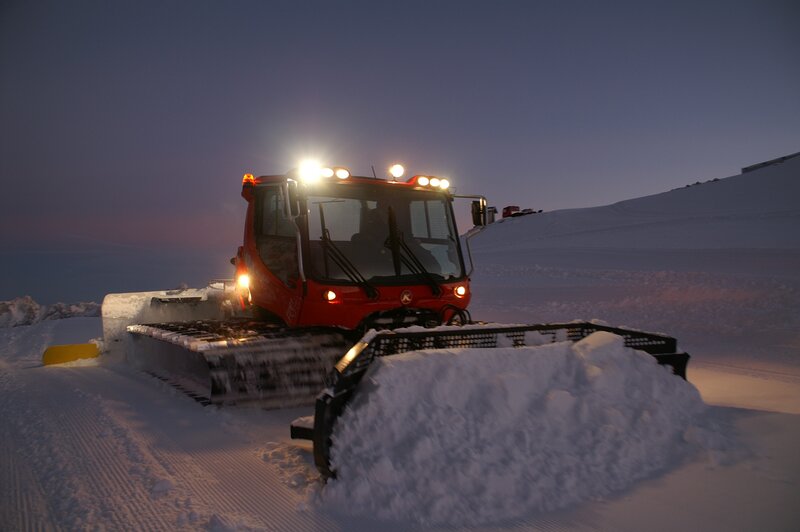 Red Snowcat Machine