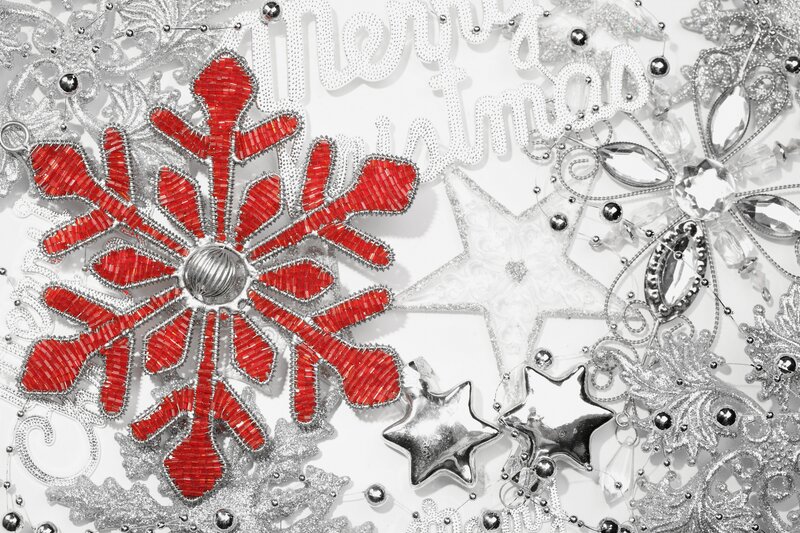 Red Snowflake Ornament — Festive