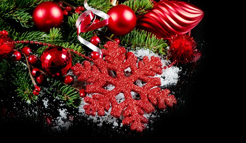 Red Snowflake Ornament — Festive, Winter