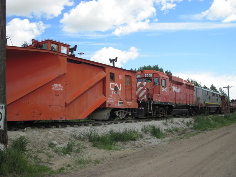 Red Snowplow Train