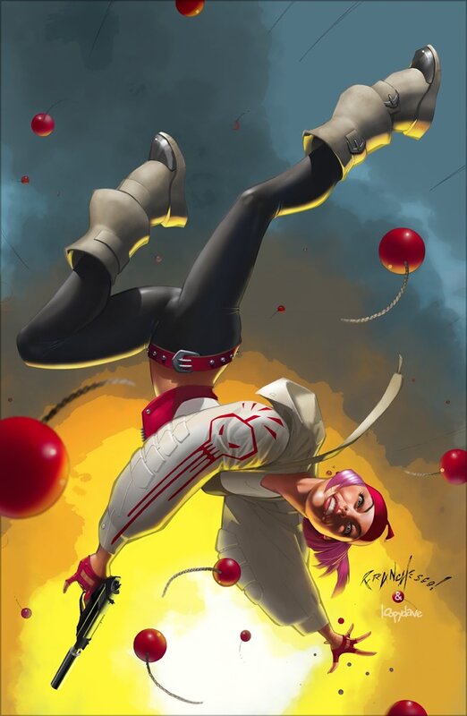 Red Sonja in action