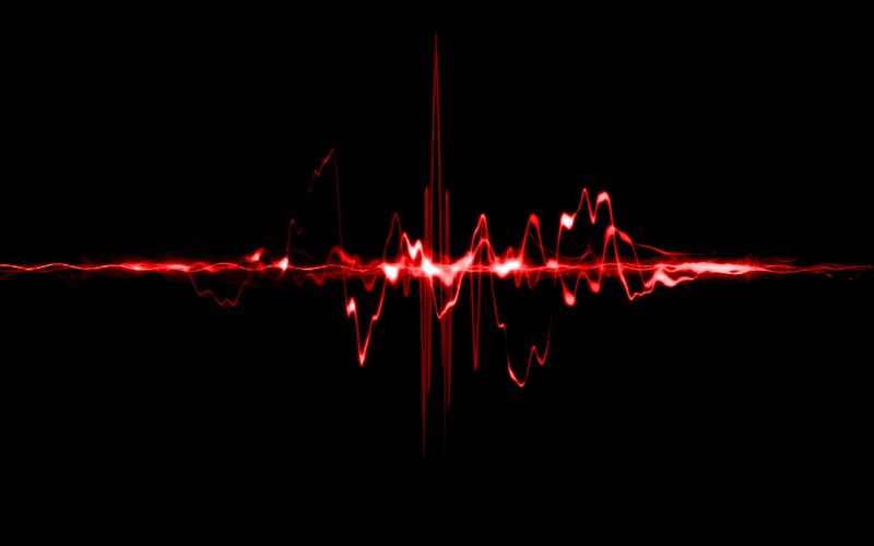 Red Sound Wave — Dramatic, Abstract