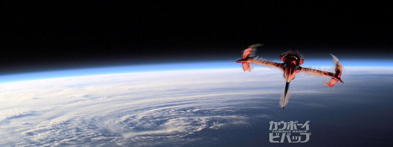 Red Spacecraft in Orbit — Blue, Dramatic