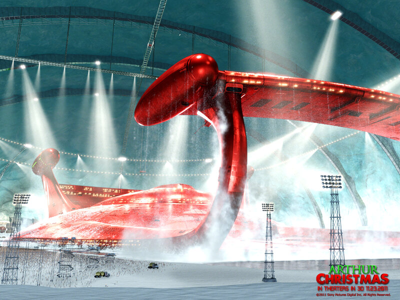 Red Spaceship in Arena