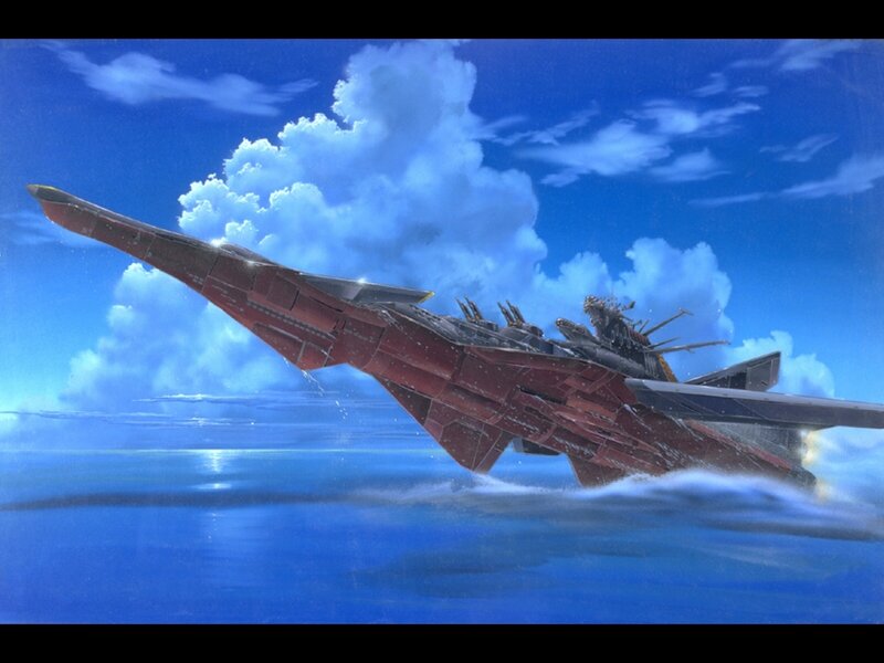 Red Spaceship in Water