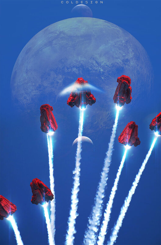 Red Spaceships Launching